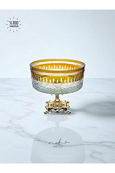 AKDEN STORE Crystal Decor Colored Glass Bowl / Tableware Presentation Bowl / Salad Bowl