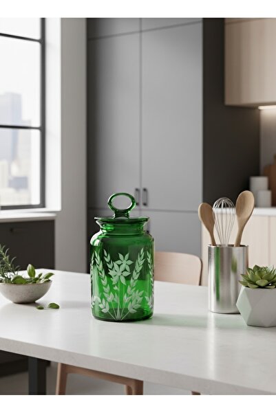 DECOSTYLE Paşabahçe 98673 Kitchen Başak Dekorlu Renkli Büyük Boy Kavanoz 1.515 cc