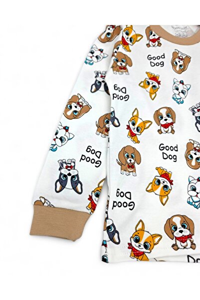 Egelite Baby Boy Dogs Printed Seasonal 100% Cotton Crew Neck Nightgown Pajama Set 6-24 Months