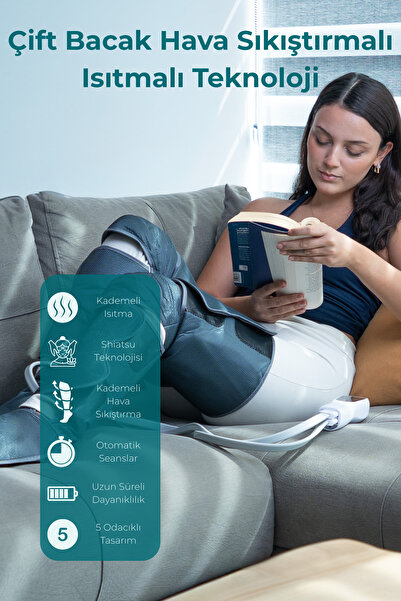 TB Çift Bacak Hava Sıkıştırmalı Isıtmalı Ayak ve Bacak Masaj Aleti – Elektrikli Lenf Drenaj Cihazı