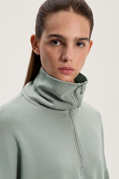 Oysho Half-zip sweatshirt with soft touch modal