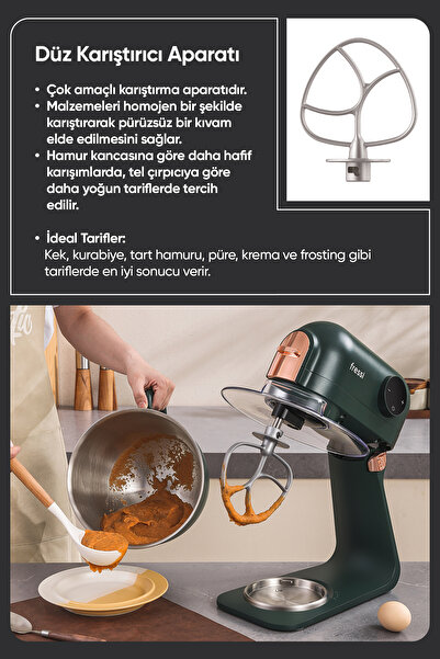 Fressi Hamur Yoğurma Makinesi Tam Döküm Demir Stand Mikser Mutfak Şefi FR-SM2503 Allegro