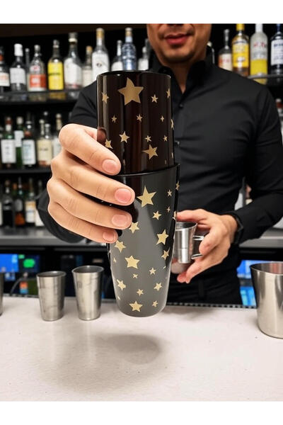 Bar Boss Black Titanium Boston Shaker Star