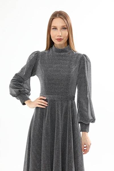 Asees Βραδινό φόρεμα Glittery Floor Hijab με ζώνη