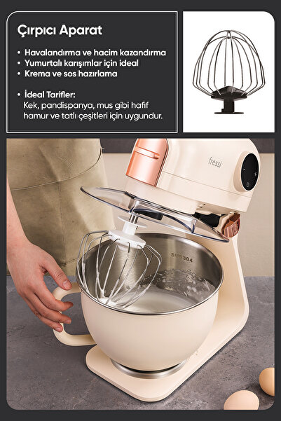 Fressi Hamur Yoğurma Makinesi Tam Döküm Demir Stand Mikser Mutfak Şefi FR-SM2503 Allegro