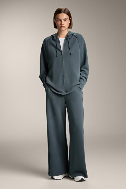 Oysho Hooded rib jacket with 29% modal