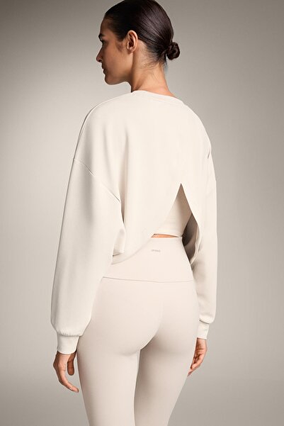 Oysho Crossover back crop sweatshirt with modal