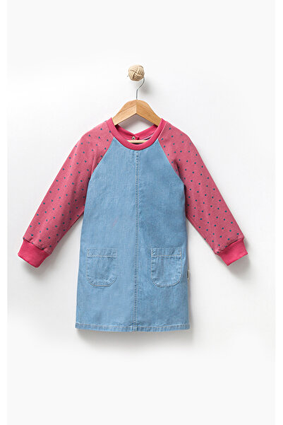 Overdo جيليه / فستان بناتي من الدنيم بأكمام طويلة