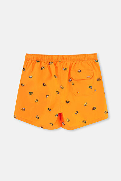 Dagi Turuncu Yelken Nakışlı Kısa Şort