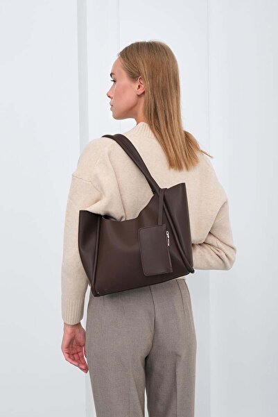 Shule Bags Halsey Cüzdanlı Omuz Çantası Acı Kahve