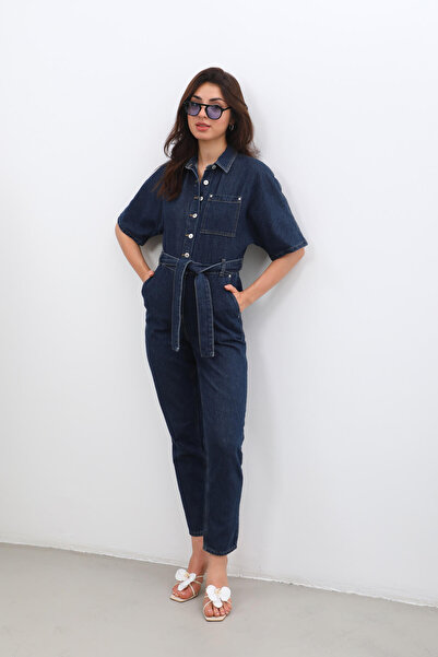 BANNY JEANS Kadın Yarasa Kol Jean Tulum Rins