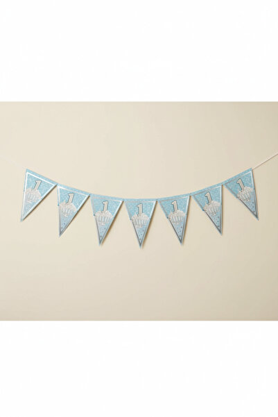 Deniz Party Store Flama 1 Yaş Mavi Gümüş Ofset Baskı 2 Metre 10 Bayrak