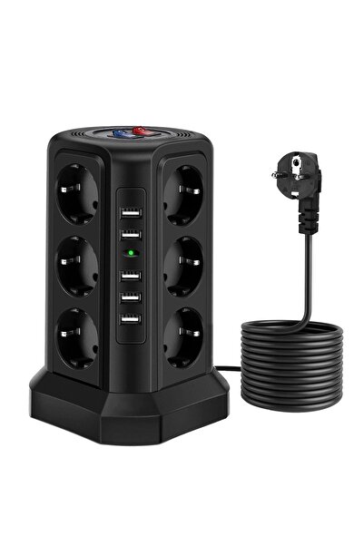 Timebox Prelungitor turn 12 prize 5 x USB buton ON/OFF Protecție la supratens...