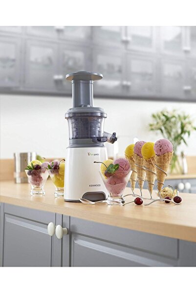 Kenwood 150W Slow Juicer Cold Press Juice Extractor with Wide Feed Tube and Anti-Drip – White/Grey