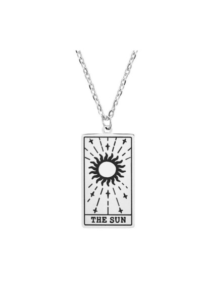 DÜKKAN DESİGN Vintage Tarot Card Sun Necklace