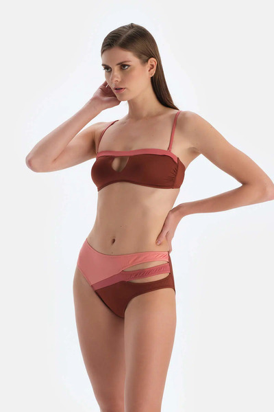 Dagi Στράπλες καφέ μπικίνι τοπ