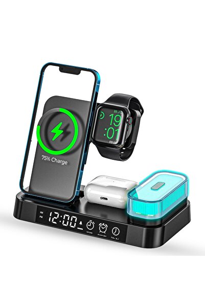 Timebox 5 σε 1 Ασύρματος Φορτιστής Πολυλειτουργικός Γρήγορης Φόρτισης 20W Απο...