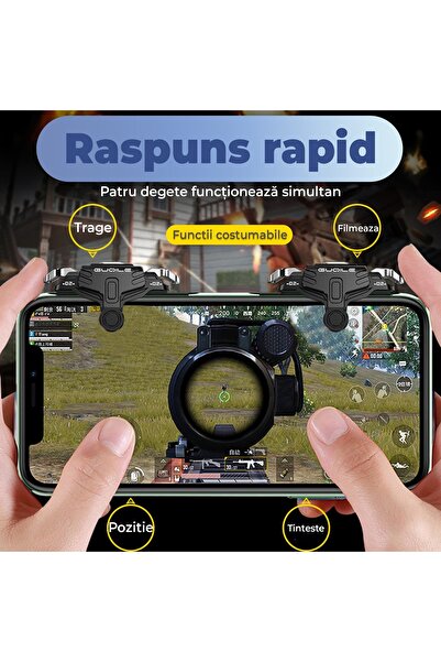 Timebox Gaming triggers for phone, tablet, 4 impulse buttons Compatible with Pubg, Fortnite, Call of duty -