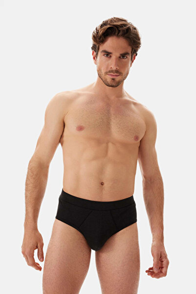 Dagi Black Seam Detailed Fabric Covered Elastic Slip