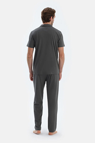 Dagi Σετ πιτζάμες παντελόνι πουκάμισο με κοντό μανίκι με λεπτομέρεια ραφής