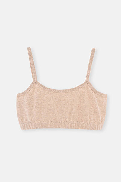 Dagi Bej Melanj - Kahve Melanj 2'Li Kız Çocuk Pamuk Büstiyer