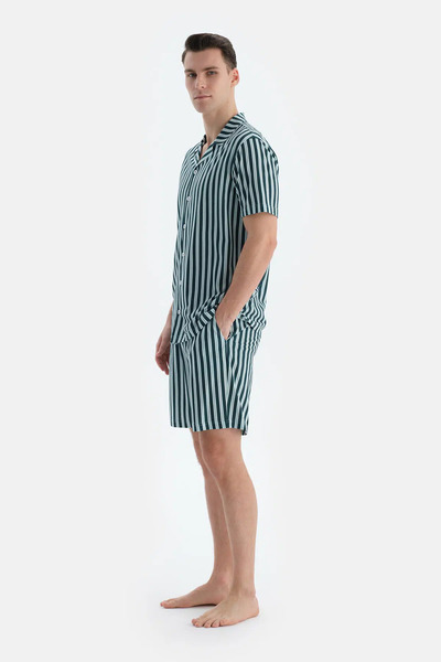 Dagi Multicolor Çizgili Gömlek Şort Pijama Takımı