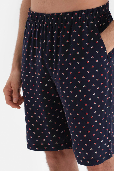 Dagi Navy Blue Meter Printed Viscose Shorts Pajama Bottoms