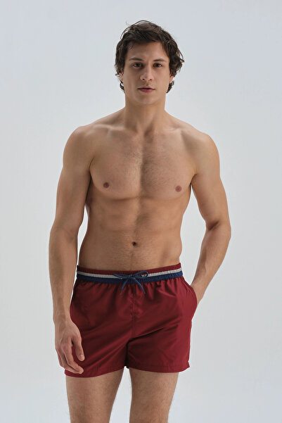 Dagi Burgundy Micro Short Belted Shorts