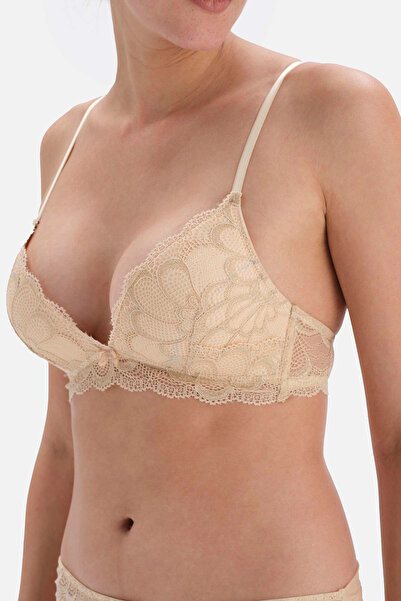 Dagi Beige Lace Detailed Non-Wireless Bra