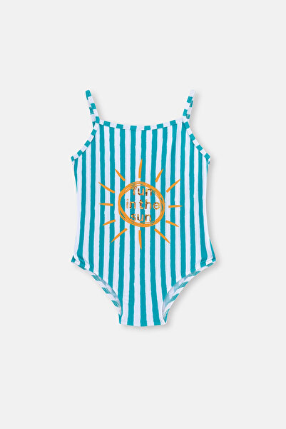 Dagi Yeşil Beyaz Çizgili Mayo