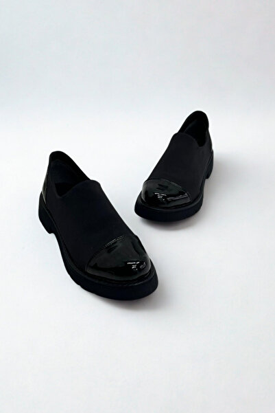 inizio Black Diver Fabric Women's Loafer P9059