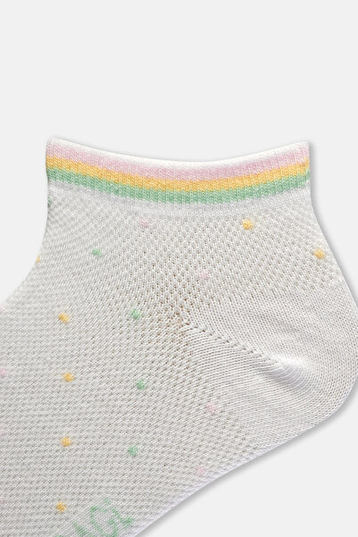 Dagi Beyaz Kız Çocuk Puantiyeli Çorap