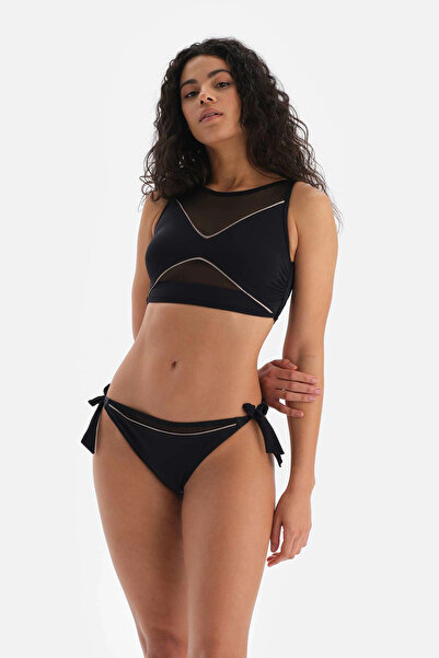 Dagi Siyah Kalın Bağcıklı Bikini Alt