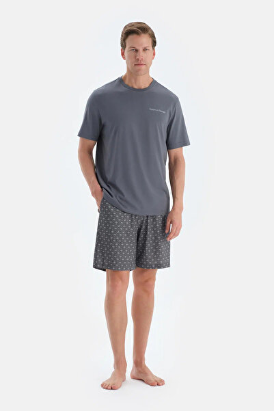 Dagi Indigo Baskı Detaylı Kısa Kollu Tişört Şort Pijama Takımı