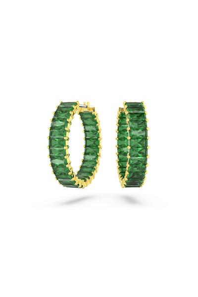 Swarovski 5658651 Earrings Matrix:Pe Hoop Baguette Earrings Green Gre/Gos