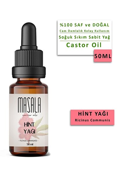 Masala Hint Yağı Soğuk Sıkım 50 ml %100 Saf Ve Doğal Castor Oil