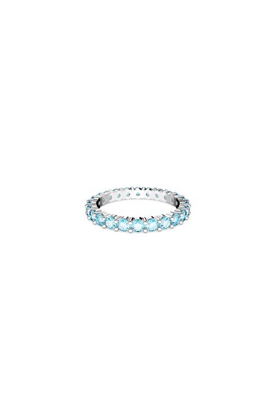 Swarovski 5658669 Yüzük Matrix:Ring Aqua Blu/Rhs 55