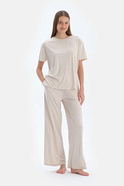 Dagi Παντελόνι Cream Pocket Basic Modal