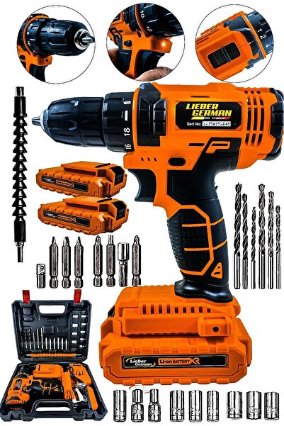 Lieber German XDRİVE Darbeli 12 V Çift Akülü Metal Şanzuman Şarjlı Vidalama M...