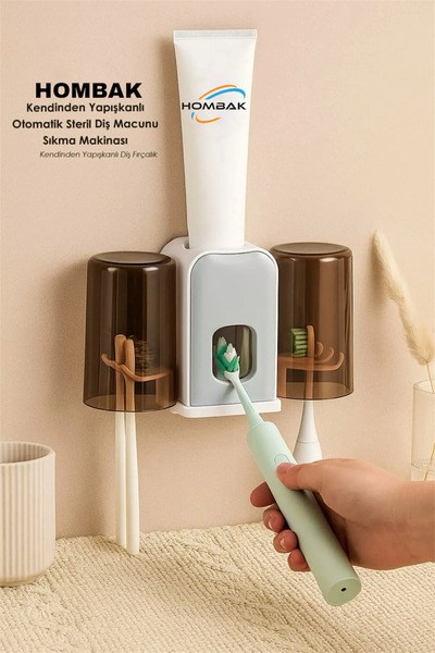 Hombak Automatski dozator paste za zube - lepi se na pločice i zid, sterilan ...
