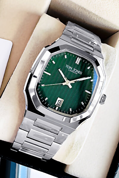 Tom Jones Kare Model Hediyelik Erkek Kol Saati Su Geçirmez Gold Gümüş Çelik Kordon Hediye Bileklik GTJE2103C1