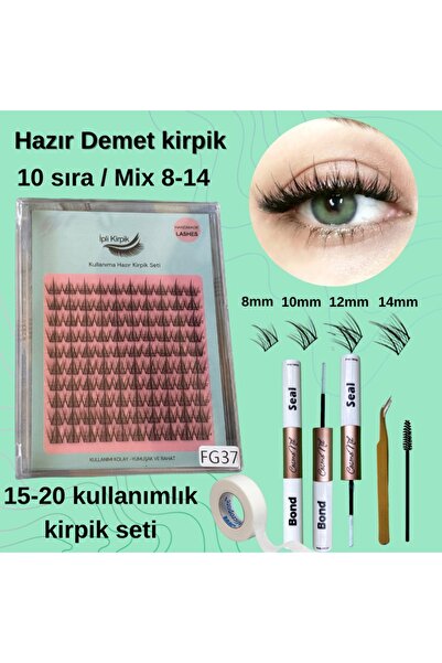 5D Kirpik Hazır Demet Anime Kirpik Seti - Yapıştırıcı, Sabitleyici, Cımbız, F...