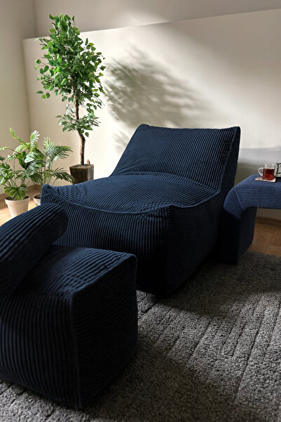 Katt Luna Armut Puf Koltuk Takımı | Kadife Fitilli Kumaş | Kaydırmaz Tabanlı TV & Oyun Koltuğu –