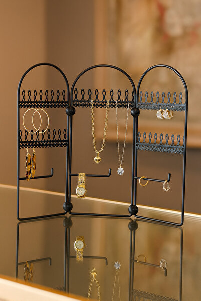 VENON SİYAH Bileklik Küpelik Kolye Düzenleme Yüzük Stand Takılık HOME PAMUK TAKI ASKILIĞI TAKI ORGANİZERİ