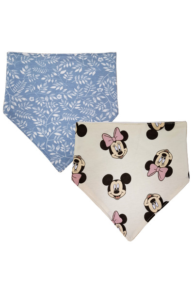 Baby Minik وشاح مثلث من القطن الممشط المقاوم للسوائل ومريلة أطفال 2 قطعة