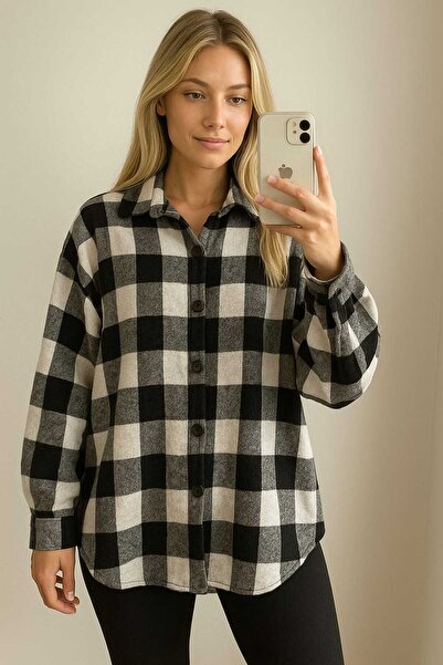HC Boutique Cashmere Lumberjack Oversize Shirt Jacket