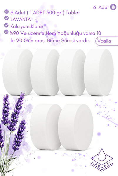 Saban 6 Adet | Lavanta, Ev Tipi Nem Alıcı Tablet 500g | Küf Ve Rutubet Gideri...