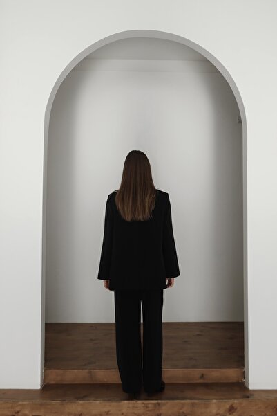 FEHUBLOOM Black Premium Quality Jacket Pants Suit