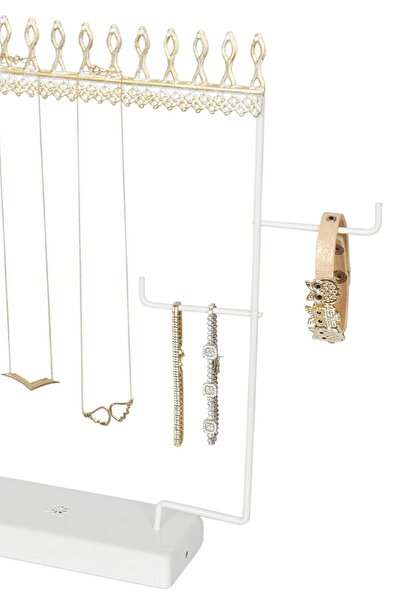 VENON Home Takı Askılığı Vildan Krem Sarı Patine Ayaklı Takı Askılık Toplayıcı