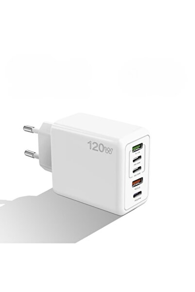 OEM Încărcător inteligent 5 în 1, universal, 120W, ALB – USB și USB-C ,Led